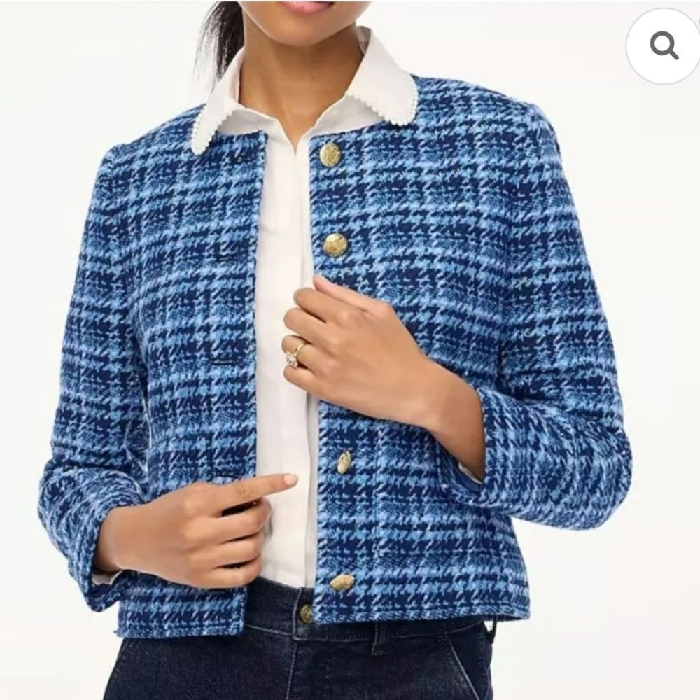 J.Crew  Lady Jacket Blue Tweed Size 16